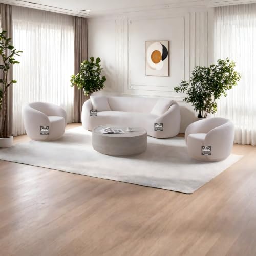 Image of Royal Carved Wooden Sofa Set | 3+1+1 Seater | Antique with Button Tufted Velvet Upholstery | Victorian Style Living Room Furniture Tufted Sofa Set Grey 3-Piece (Design 18)