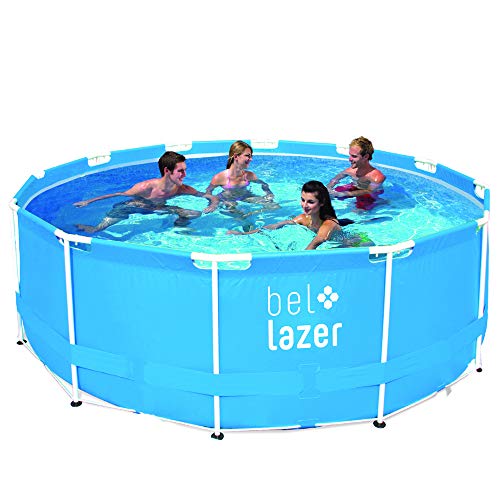 Piscina Bel Life Armação 10.000l + Filtro 110 V + Cobert 366 Cm + Lona 3.96 M Bel Fix Azul