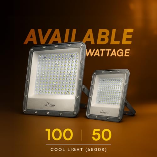 Image of MAGIK Apollo Pro Max 50W LED Flood Light | Sleek Design, Sturdy Body | IP65 Waterproof | Industrial & Commercial Outdoor Lighting | 2-Year Warranty | Cool White