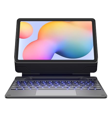 Dexnor Tastatur Hülle für Samsung Galaxy Tab S6 Lite 10 4 Zoll 2024/2022/2020 Keyboard Cover mit Multi-Touch Trackpad Magnetisch Ständer Pencil Stifthalter Beleuchtung Deutsches QWERTZ Schwarz