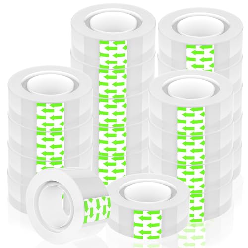 WANBAO 20 Rolls Clear Tape Refills 0.75 Inch x 1200 Inch Transparent Tape for Office, Home