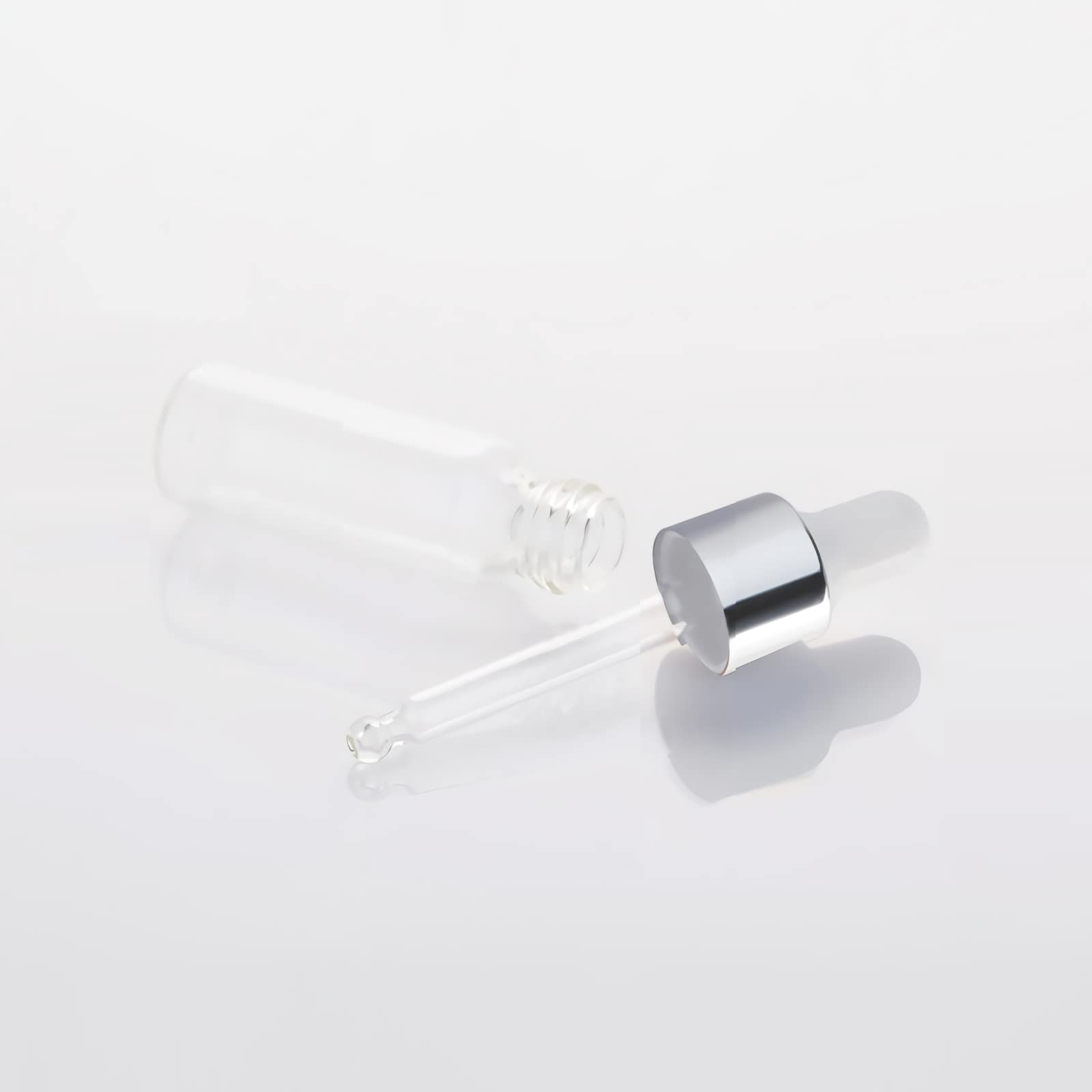 20 Pezzi Piccolo Bottigliette Contagocce di Vetro Trasparente da 10 ml, Vuote Mini Bottigliette con Anello Pipetta per Oli Essenziali, Laboratorio, Olio Essenziale, Aromaterapia