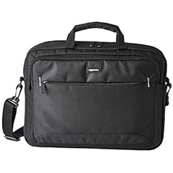 Amazon Maletin Para Portatil Amazon Basics - Funda para llevar del hombro ordenador portátil de 15,6 pulgadas e iPad, negro, 1 unidad + Ratón inalámbrico con receptor USB nano, color negro