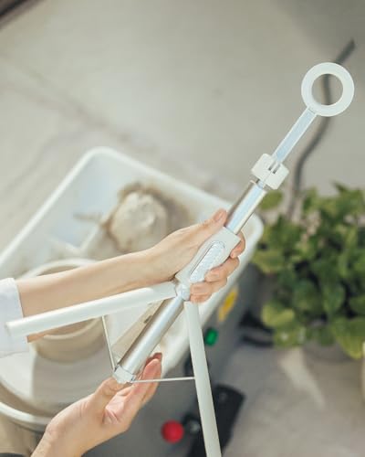 Image of KraftGeek Magnetic Phone Tripod Stand for iPhone MagSafe, Aluminum Selfie Stick, 180 Centimeters, 360 Rotation, for Video Recording, Vlogging & Travel (White) | N52 Magnetic Mount, Reinforced Aluminum, Portable Cell Phone Tripod Stand with Remote for Travel & Video Recording