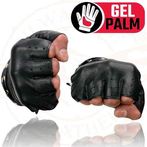 Image of Milwaukee Leather Women's Leather Motorcycle Fingerless Hand Gloves