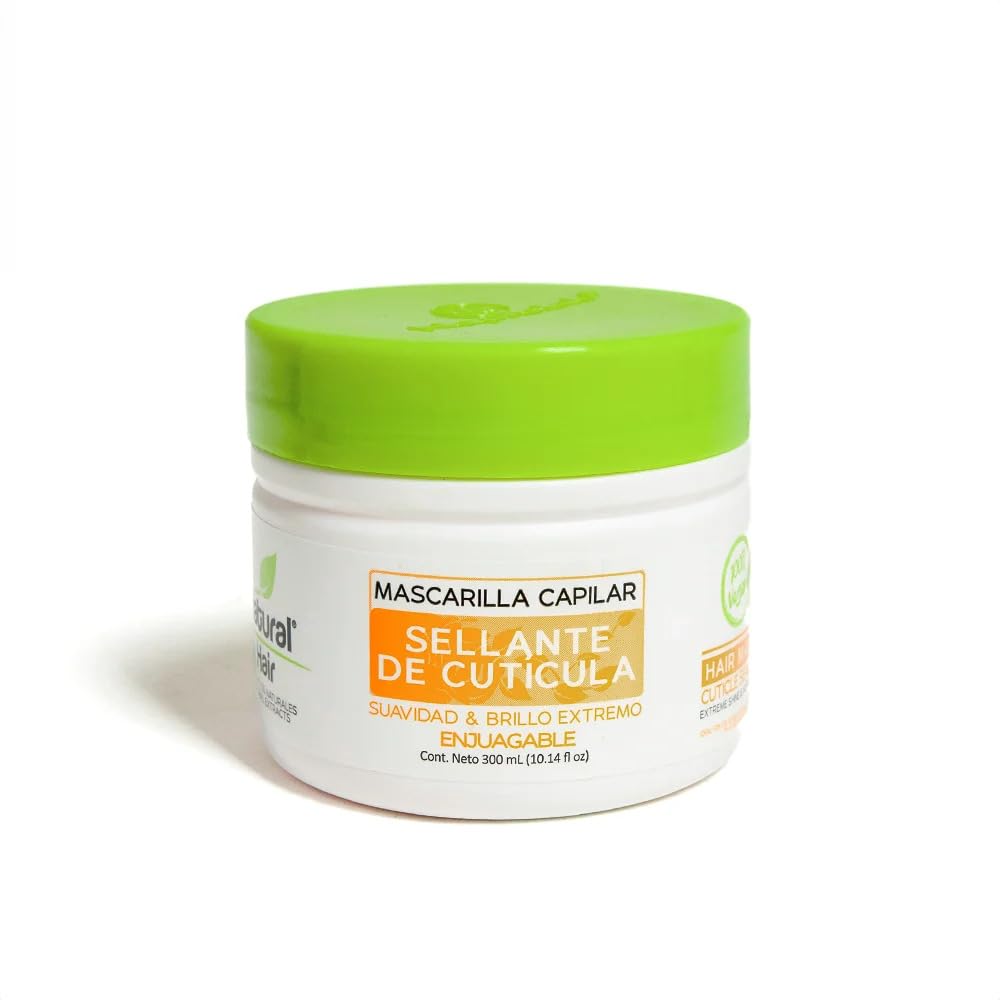 Naprolab Natural Hair Mask Cuticle Sealer Mascarilla Capilar Sellante de Cuticula Suavidad y Brillo Externo Enjuagable 10.14oz-300ml