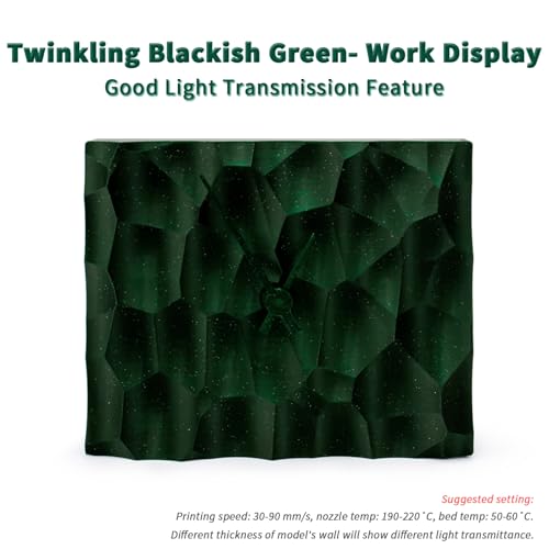 Image of ZIRO Sparkle PLA Filament 1.75mm, Shiny Glitter with Transluent PLA Base, Galaxy Printing Material,1kg /2.2lbs Spool, Fit Most 3D Printers, Twinkling Blackish Green