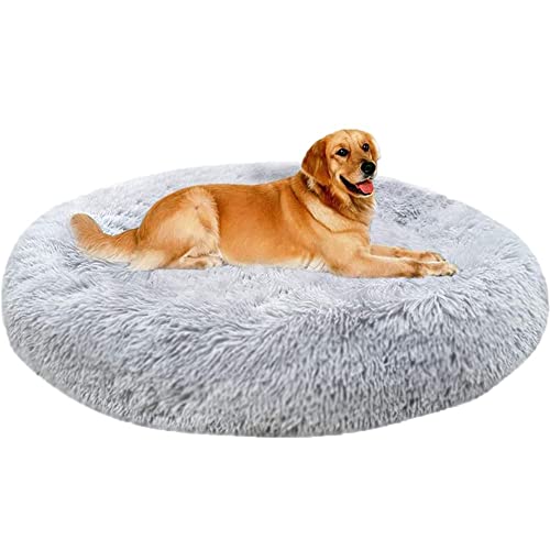 XXL Panier pour Chien Tissu Peluche,Lit Moelleux Rond pour Chien,XL Panier Chien Orthopedique,Coussin Anti Stress pour Chien Moyen Grand Taille,Lavable Tapis Chien XXXL,80cm