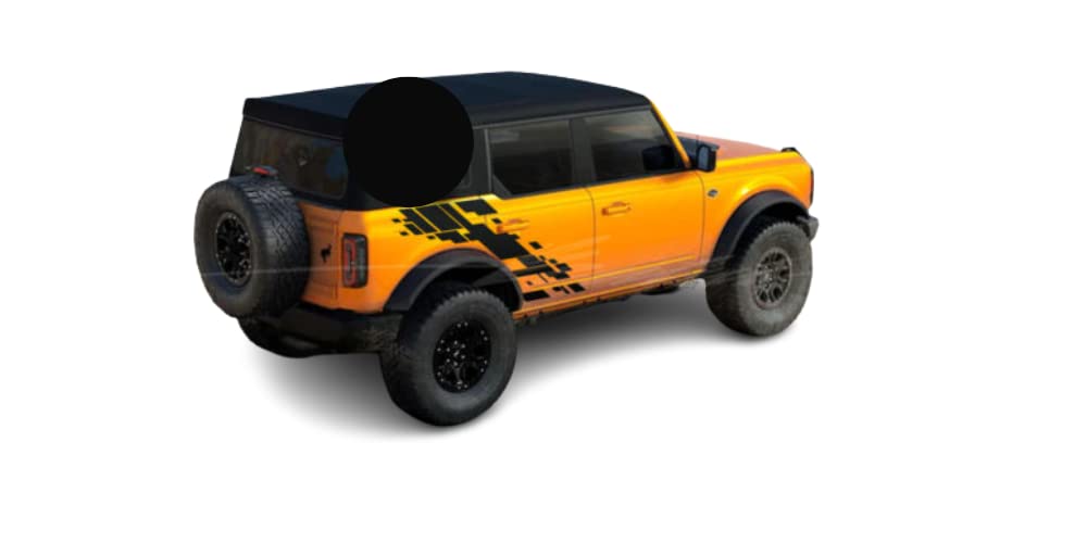 Mud Splash Side Stripes Decal Fits 2021 2022 Vinyl Decal Graphic Sticker Compatible with Ford Bronco 2 and 4 Door Raptor (Matte Black)