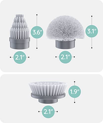 Image of JULY HOME 3-Piece Replacement Brush Heads Kit for Electric Spin Scrubber, White