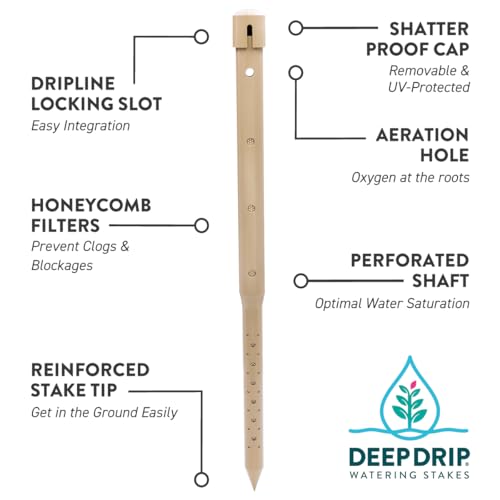 UV-Protected 24-inch Tan DEEP DRIP Tree Watering Stake (3 Pack)