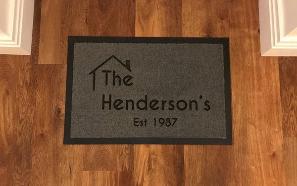 One of a Kind UK Personalised Indoor & outdoor Doormat Custom Family Name Welcome Mat Heavy–Duty, Non-Slip Rubber Backing, Highly Absorbent, Washable Front Door Rug for Dust & Dirt Control (8mm Pile)