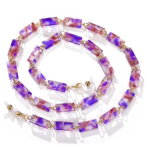 Image of kkjoy Acrylic Glasses Chain Colourful Squares Beach Holidays Sunglasses Holder Strap Eyeglass Lanyards for Women Men