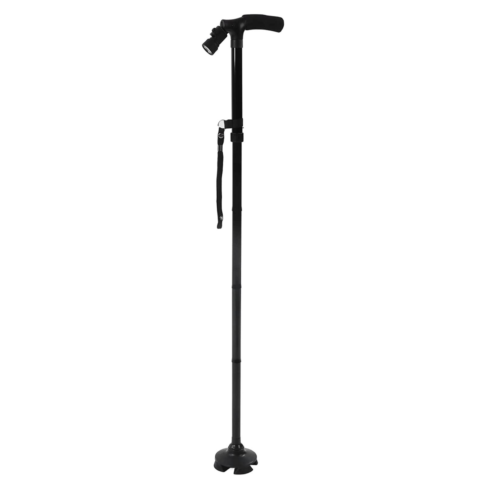 Stampelle da Passeggio Bastone da Passeggio con Torcia per Anziani Stampella Leggera in Alluminio Canna telescopica Regolabile in Altezza per Camminata Notturna Ausilio per la deambulazione Leggero