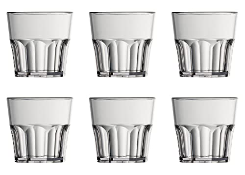 Garnet - Bicchiere in PLASTICA Riutilizzabile mod. Minidrink trasparente X 6 PEZZI - 16 cl al bordo - 10 cl a servizio - 100% Made In Italy