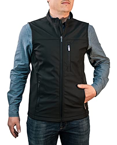 Listado de Chalecos para Hombre los 10 mejores. 43 REIMER | Chaleco de neopreno hombre softshell casual resistente al agua y viento, color Negro, talla CH