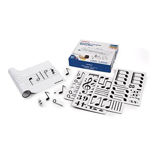 MINILAND Pizarra Musical multisuperficie con Notas Musicales magnéticas