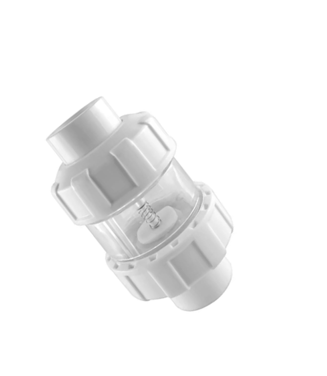 Clapet anti-retour d'aquarium UPVC-vanne de levage d'aquarium anti-siphon, double interfaces anti-retour,(White,20mm)