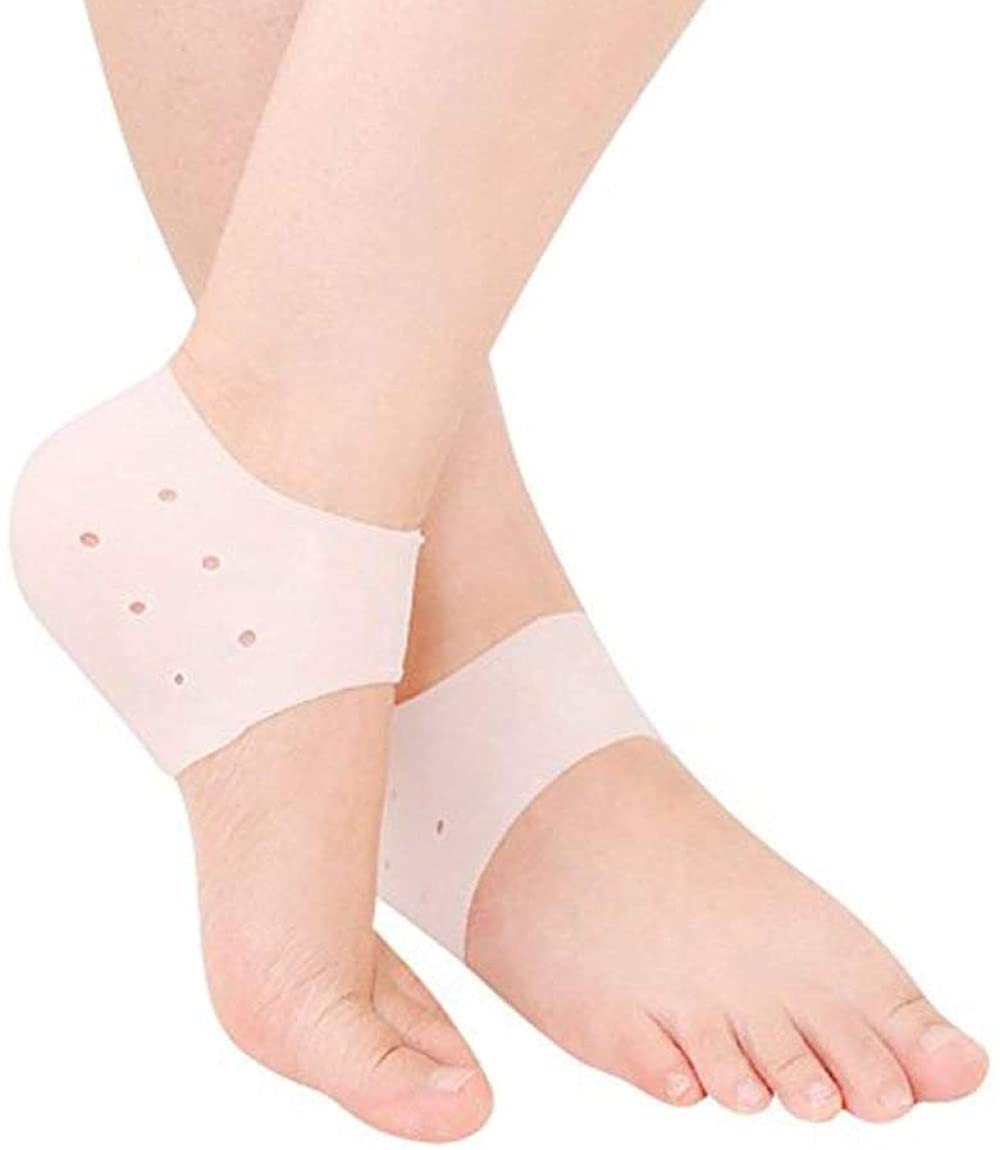 Pedimend Lot de 6 protections de talon en gel souple respirant Extra résistantes et épaisses Réduisent les chocs au talon Soulage les douleurs chroniques sévères au talon, les douleurs au talon, les
