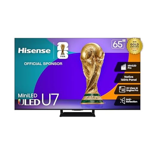 Hisense 65" Class U7 Mini-LED ULED 4K UHD Google Smart TV (65U75QG, 2025 Model) - QLED, Native 165Hz, VRR 288, Up to 3000 Nits, HDR10+, Dolby Vision IQ · Atmos, IMAX Enhanced, 2.1.2 Ch Surround