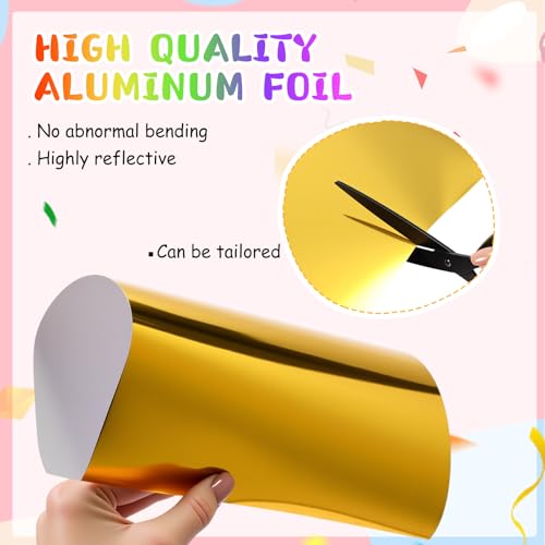Gersoniel 200 Sheets Metallic Foil Cardstock Paper 8.5x10 Inches 10 Colors Foil Mirror Shimmering Paper for Crafts Decorative Weddings Birthdays Invitations Scrapbook Supplies