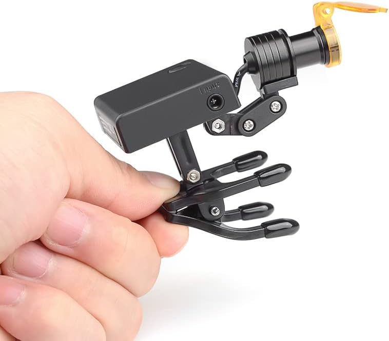 DY-013 5W Headlamp Head Light Clip-on Type with Optical Filter for Binocular Loupes Magnifer and Eyeglasses Adjustable Brightness Adjustable Angle