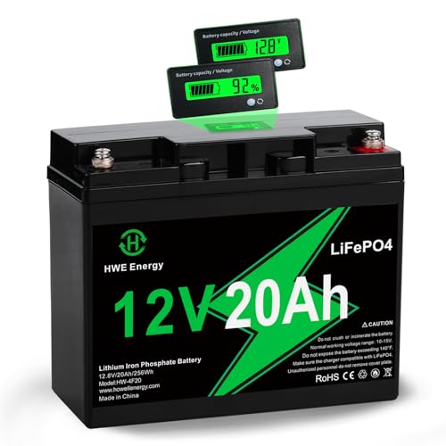 12V 20Ah LiFePO4 Battery with LCD Meter for Fish Finder Ride-on Toys UPS