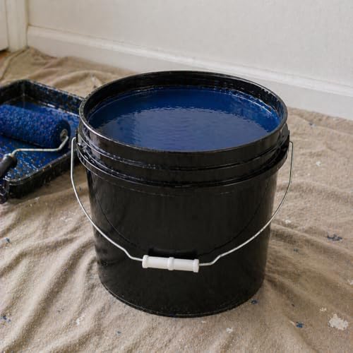 Image of MKS Plastics 2-Gallon Bucket with Airtight Lid - Made in USA, Food Grade BPA Free Plastic, Heavy Duty Multi-Use, Metal Handle with Grip, Stackable Storage - - Black, 1 Pack