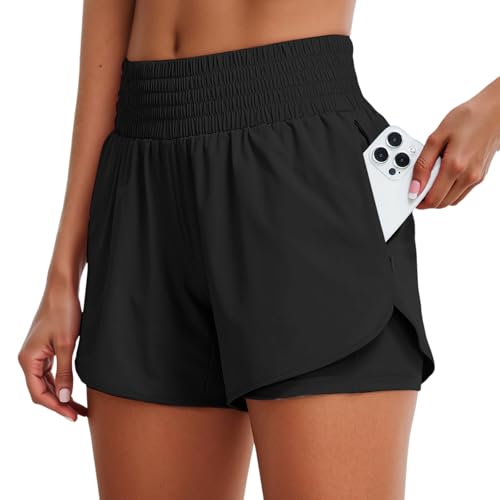 QIUhhpuy Short Sport Femme Short Running Femme Sport Taille Haute