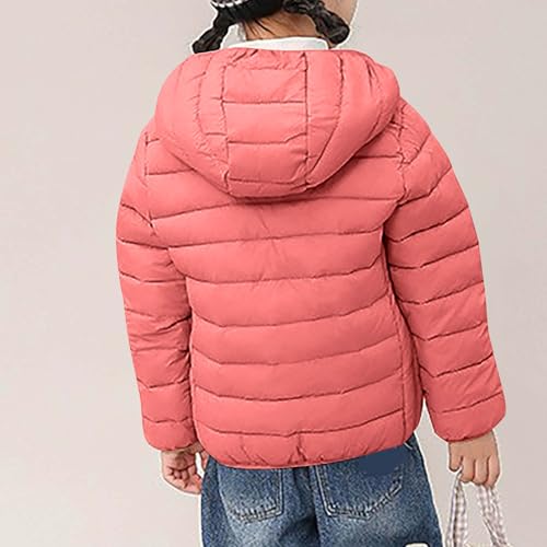 Unisex Boys Girls Lightweight Down Jacket Long Sleeved Hooded Fashion Solid Windproof Warm Puffer Jacket 3-16 Years4