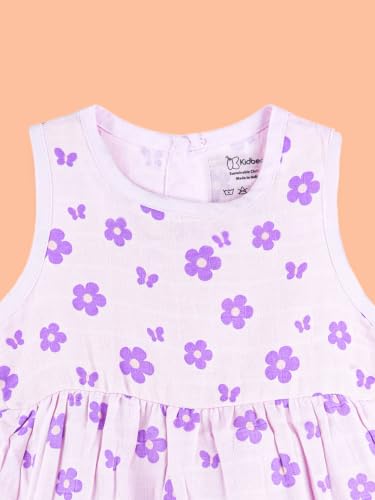Image of Kidbea Bamboo Cotton Baby Girl Dress, Sleeveless Casual Wear Girls Frock