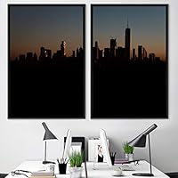 2 Piece Framed Canvas Wall Art Beautiful Sunset Canvas Prints Home Artwork Decoration for Living Room,Bedroom - 16