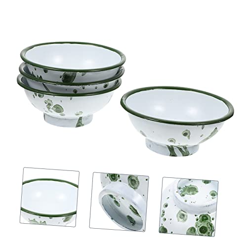 UPKOCH 4 Peças Tigela De Esmalte Vintage Grande Tigela Decorativa Recipientes De Sobremesa Recipient