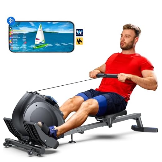 WELLFIT Máquina de remo, máquina de remo magnética para casa, remo vertical compacto de baixo impacto, para espaços pequenos, portátil de 15 kg, fácil de mover, capacidade de peso de 136 kg, funciona