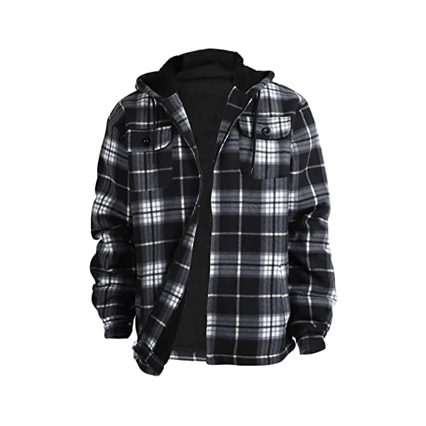 Winter Heavy Warm Sherpa Lined Fleece Plaid Flannel Jacket Men Plus Size S-5XL Big&Tall Mens Coat