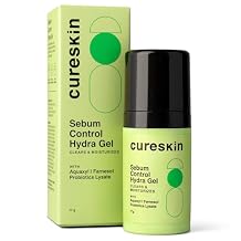 Cureskin Sebum Control Hydra Gel Hydration & Shine Control for Oily Skin with Aquaxyl, Farnesol, Probiotics Lysate 17 g