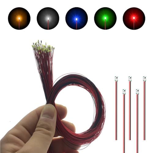 Micro LED 0402 multicolores câblées x100 avec boîtier pile pour loisirs créatifs et diorama