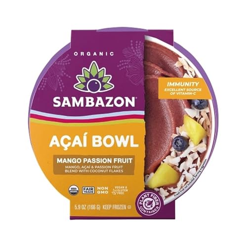 Sambazon Acai Bowl, Pack of 8 (Mango Passion Fruit)