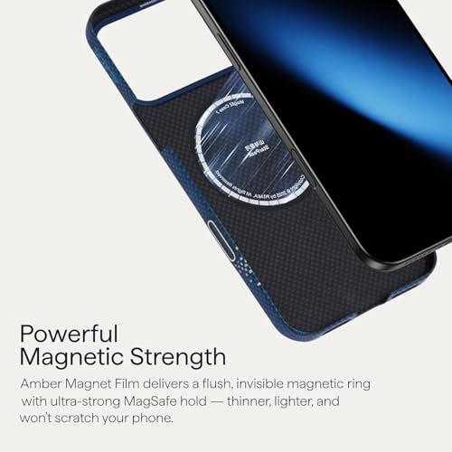 Image of Pitaka Thin Light iPhone 17 Pro 6.3 inch Case Cover with Camera Control Button, MagSafe Compatible, Ultra-Slim Case with Caseless Touch Feeling, 600D Aramid Fiber Woven (Over The Horizon)