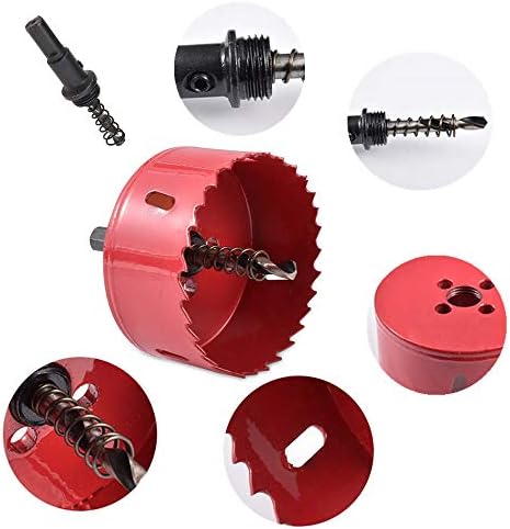 M42 HSS Bi-Metal Hole Saw with Hexagon Adapter and Centring Drill for Wood Iron Sheet Pipe Plastic (60MM)