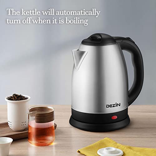 Dezin Electric Kettle Upgraded, Bpa Free 2L Stainless Steel Tea Kettle, Fast Boil Water Warmer With Auto Shut Off And Boil Dry Protection Tech For Coffee, Tea, Beverages #TOP3