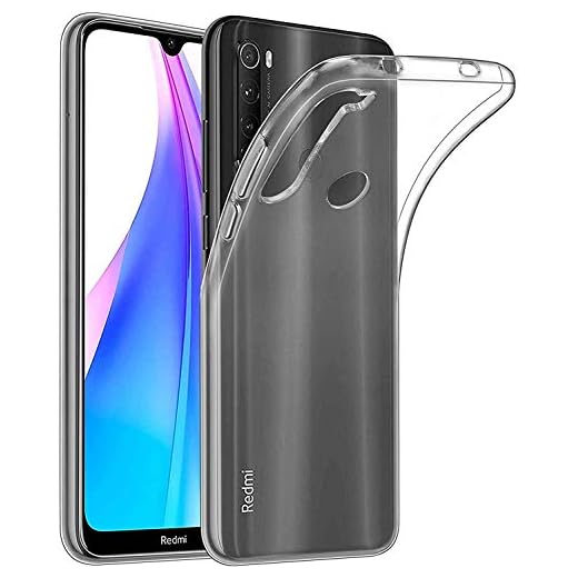 Captor Cover Trasparente per Xiaomi Redmi Note 8, Custodia TPU in Silicone Flessibile Morbida e Sottile, Protezione Full Body con Bordo Rialzato per Schermo e Fotocamera