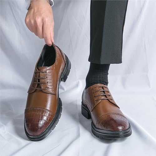 Mens Lace up Summer Business Dress Shoes Leather Casual British Derby Oxford Shoes Office Work Formal Shoes3