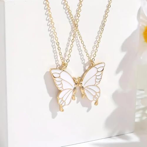 Image of Hodaqe 2 Pcs Butterfly Necklace for Girls and Women Best Friend Friendship, Alloy Fashion Necklace Gift for Forever Best Friend