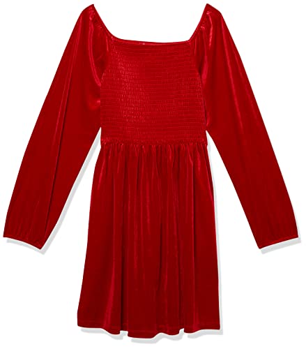 Speechless Girls' Long Sleeve Smocked Bodice Velvet Dress