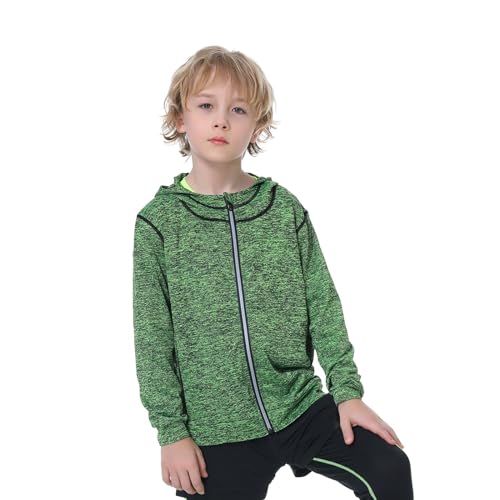 Valcatch Youth Boys Zip Up Hoodie Teens Long Sleeve Tops Sweatshirts Quick Dry Athletic Active Hooded Jacket Coat Sport Wear