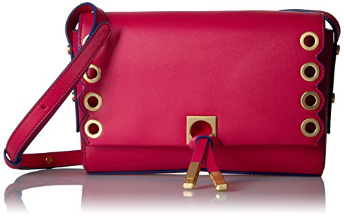 Ivanka Trump Claudia Double Flap Crossbody-Watermelon Scallop Grommets