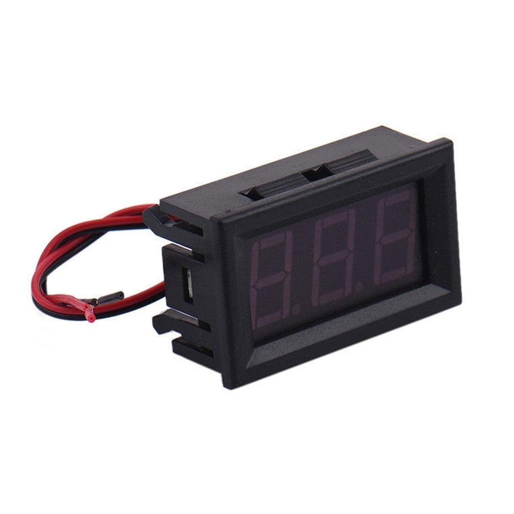 2 Wire LED Digital Display Volt Voltage Meter Voltmeter Car Motor 0.56'' Red-image-7