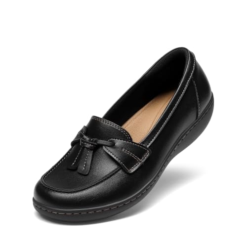 DREAM PAIRS Women Comfort Business Casual Dressy Loafers,Black,6.5