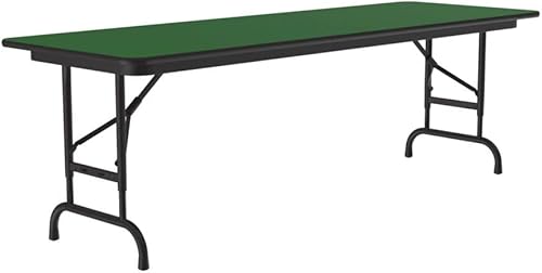 Miniatura 85 de Correll - Mesa plegable de altura ajustable y resistente, parte superior laminada de alta presión, fabricada en Estados Unidos, delantal de acero